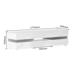 White 177Cm Tv Stand High Gloss Rgb Led - thumbnail 2