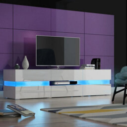 White 177Cm Tv Stand High Gloss Rgb Led - thumbnail 1