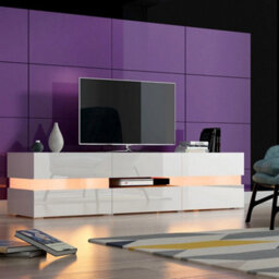 White 177Cm Tv Stand High Gloss Rgb Led - thumbnail 4