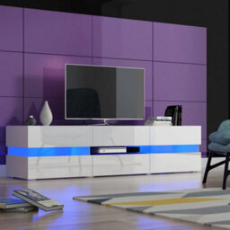 White 177Cm Tv Stand High Gloss Rgb Led - thumbnail 5