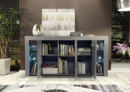 Eden Sideboard 164Cm Dark Grey With High Gloss Doors And Led Lighting - Creative Furniture - thumbnail 7