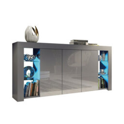 Eden Sideboard 164Cm Dark Grey With High Gloss Doors And Led Lighting - Creative Furniture - thumbnail 5