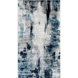 Livabliss Wanderlust-Abstract Blue Grey Black Modern Marble Living Dining Bedroom Rug 80 X 150 Cm Easy Care, Non Shedding - thumbnail 1