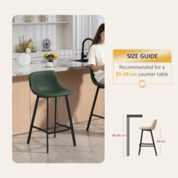 Wyld Haus Noso Tane Set Of 2 Green Faux Leather Upholstered Bar Stools - Counter Height, Powder-Coated Steel Frame - thumbnail 7