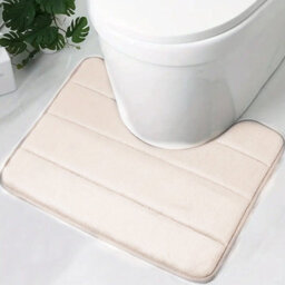 Luxury Black Memory Foam 2-Piece Bath Mat Set, Includes U-Shape Toilet & Rectangular Shower Mat, Non-Slip & Absorbent - thumbnail 4