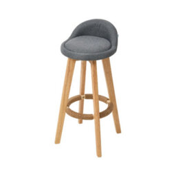 Living And Home Set Of 2 Grey Bar Stools With Footrest And Backrest, 35Cm W X 85Cm H - thumbnail 4