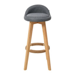 Living And Home Set Of 2 Grey Bar Stools With Footrest And Backrest, 35Cm W X 85Cm H - thumbnail 6