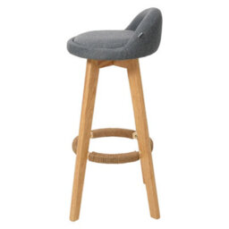 Living And Home Set Of 2 Grey Bar Stools With Footrest And Backrest, 35Cm W X 85Cm H - thumbnail 5
