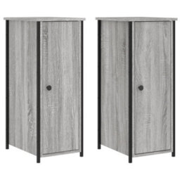 Berkfield Bedside Cabinets 2 Pcs Grey Sonoma 32X42X80 Cm Engineered Wood - thumbnail 2