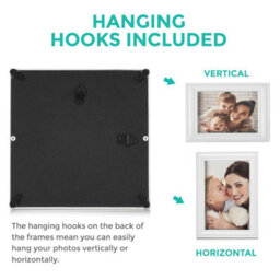 Livivo Family Picture Frame Set With A Clock & Shelf - Wooden Picture Frames For Wall & Tabletop, Display Gift For Friends - thumbnail 8