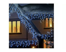 Premier Decorations Limited 480 Led Blue & White Snowing Icicle Lights Timer Christmas Lights 11.8M Lit Length - thumbnail 4