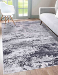 Onyx Modern Grunge Sprayed Abstract Area Rugs Silver 160X230 Cm - thumbnail 4