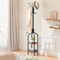 Coat Rack Coat Stand Hall Tree Free Standing Clothes Stand - thumbnail 1