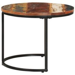 Berkfield Nesting Tables 3 Pcs Solid Reclaimed Wood - thumbnail 3