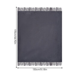 Living And Home Dark Gray Corn-Patterned Knitted Tassel Blanket, 130Cm L X 170Cm W - thumbnail 9