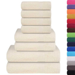 Berkfield Durable 8 Piece Towel Set Cream 360 Gsm 100% Cotton