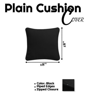 Chilimilii Cushion Covers 100% Cotton Plain Dyed Zip Pipe Edge Home Sofa Decor (45X45 Cm) - image 1