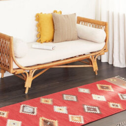Beliani Kilim Multicolour Handwoven Cotton Runner Rug 80 X 300 Cm Low-Pile Geometric Traditional Rectangular - thumbnail 2