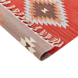 Beliani Kilim Multicolour Handwoven Cotton Runner Rug 80 X 300 Cm Low-Pile Geometric Traditional Rectangular - thumbnail 4