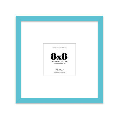 "8X8"" Turquoise Picture Frame - 8X8"" Square Frame With 5X5"" Mount For 8X8""/5X5"" Pictures Classic Style Wall Art, 1 Pack" - image 1