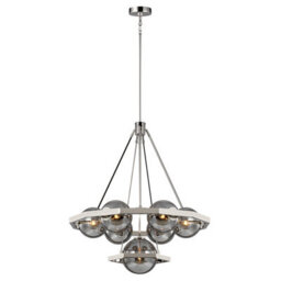 Luminosa Lighting Elstead Feiss Harper 7 Light Chandelier Polished Nickel - thumbnail 1