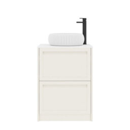 Royal Bathrooms Royal Bathroom Elmore 600mm Classic White Freestanding Bathroom Vanity Unit 2 Drawer Plain White Worktop With Milan Basin - thumbnail 7