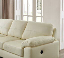 SC FURNITURE LIMITED Cream Leather Corner Sofa + Usb Charging Ports -Lhf - Brooklyn - thumbnail 3