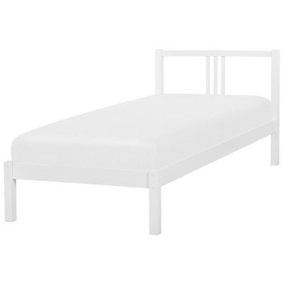 Beliani Bed Pine Wood Vannes 90 X 200 Cm (Eu Single) White - image 1