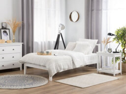 Beliani Bed Pine Wood Vannes 90 X 200 Cm (Eu Single) White - thumbnail 2