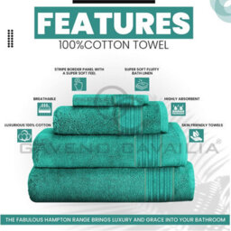 Gc Gaveno Cavailia Hampton Royal 12 Pack Face Towel 30X30 Aqua Egyptian Cotton Premier Super Absorbent Towel - thumbnail 2
