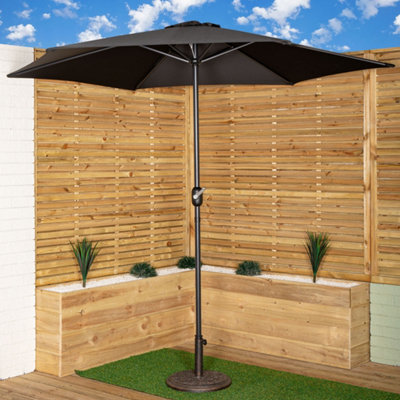 Samuel Alexander 2.7M Black Havana Garden Patio Parasol With Crank Handle - image 1