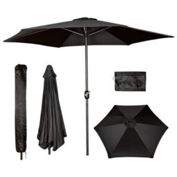 Samuel Alexander 2.7M Black Havana Garden Patio Parasol With Crank Handle - thumbnail 9