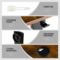 Costway 140 X 60Cm Electric Standing Desk Home Office Computer Desk W/ 3 Memory Heights - thumbnail 8