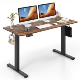 Costway 140 X 60Cm Electric Standing Desk Home Office Computer Desk W/ 3 Memory Heights - thumbnail 2
