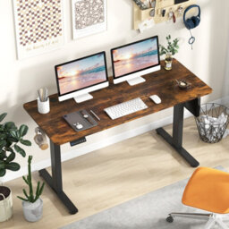 Costway 140 X 60Cm Electric Standing Desk Home Office Computer Desk W/ 3 Memory Heights - thumbnail 1