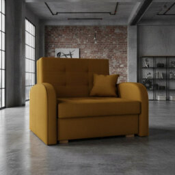 Viva Gold I Compact Single Sofa Bed With Storage And Modern Upholstered Design Yellow - thumbnail 2