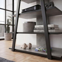 Decortie Lyno Mini Tv Unit For Tvs Up To 24In Retro Grey 3 Open Shelves 70 X 40 X 80 Cm - thumbnail 6