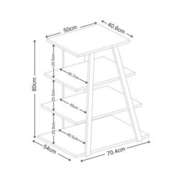 Decortie Lyno Mini Tv Unit For Tvs Up To 24In Retro Grey 3 Open Shelves 70 X 40 X 80 Cm - thumbnail 4