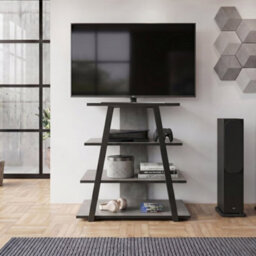Decortie Lyno Mini Tv Unit For Tvs Up To 24In Retro Grey 3 Open Shelves 70 X 40 X 80 Cm - thumbnail 7
