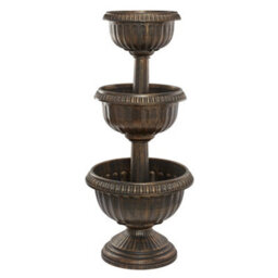 Garden Gear Garden Grow Antique Bronze Effect 3 Tier Flower Fountain Planter For Outdoor Garden, Terraces, Patio And Decking - thumbnail 3