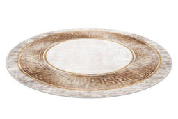 RugsX Miro 51236.807 Circle Washing Carpet Marble, Greek Anti-Slip - Beige / Circle 80 Cm - thumbnail 3