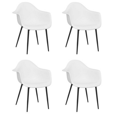 Berkfield Contemporary Dining Chairs 4 Pcs White Pp - image 1