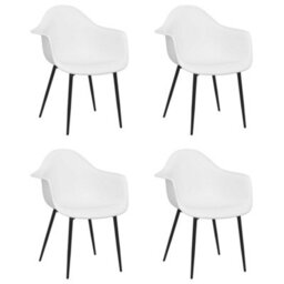 Berkfield Contemporary Dining Chairs 4 Pcs White Pp