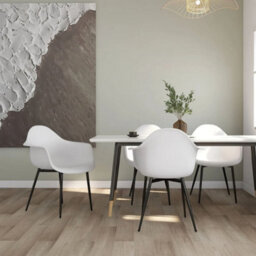Berkfield Contemporary Dining Chairs 4 Pcs White Pp - thumbnail 2