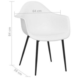 Berkfield Contemporary Dining Chairs 4 Pcs White Pp - thumbnail 7