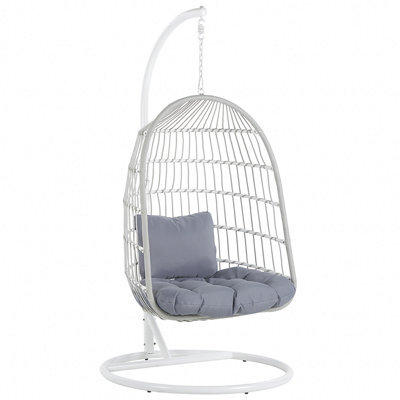 Beliani Hanging Chair With Stand Allera Metal White - image 1