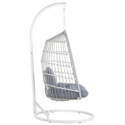 Beliani Hanging Chair With Stand Allera Metal White - thumbnail 6