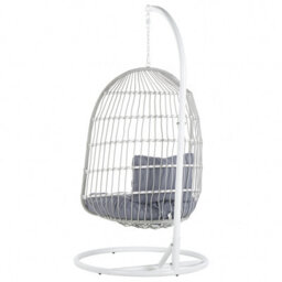 Beliani Hanging Chair With Stand Allera Metal White - thumbnail 7