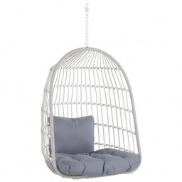 Beliani Hanging Chair With Stand Allera Metal White - thumbnail 8