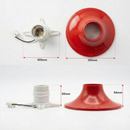 E27 Lamp Holder Light Fitting Wall Or Ceiling Mountable, Black 150mm Round Base Plate, Easy Socket Installation - thumbnail 3
